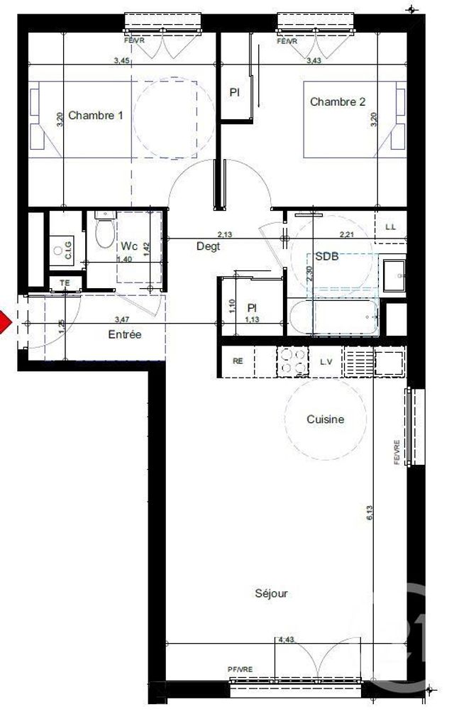 Appartement F3 à vendre - 3 pièces - 64.53 m2 - LYAUD - 74 - RHONE-ALPES - Century 21 Chablais - Léman